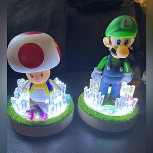 Toad and Luigi hand made LED Lights with crystals (sold Separately)